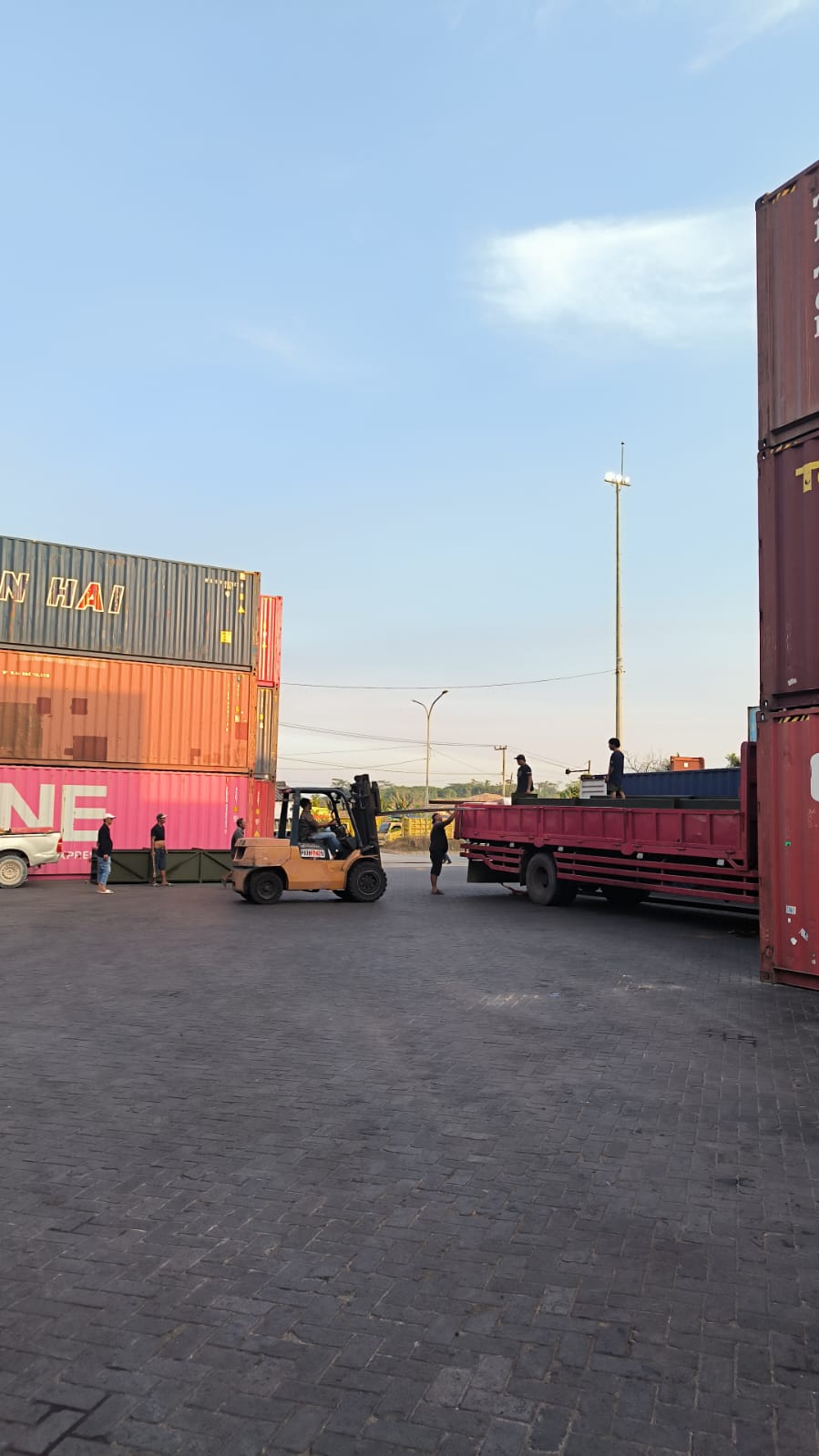 Forklift Loading Container